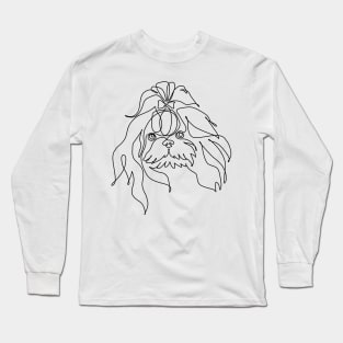 One line Shih Tzu Long Sleeve T-Shirt